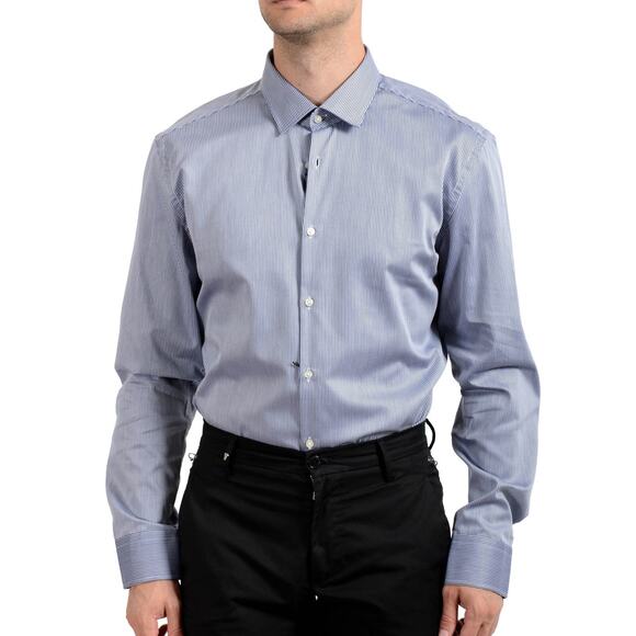 J. Crew Ludlow Dress Shirt Slim Fit Men 16.5 36 Stretch Blue White Striped - Picture 3 of 13